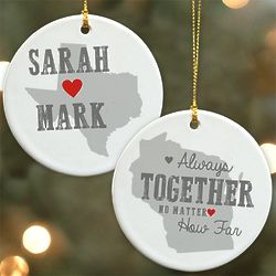Personalized Relationship US States Ornament