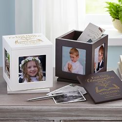 Personalized First Communion Rotating Photo Box