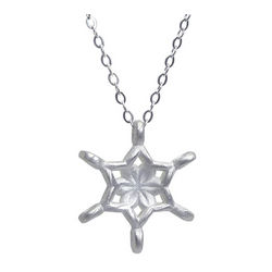 Art Nouveau Inspired Silver Snowflake Necklace