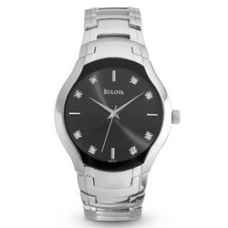 Men's Dress Wrist Watch with Diamond Accents