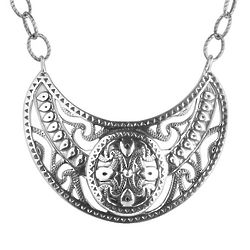 Sterling Silver Gorget Statement Necklace