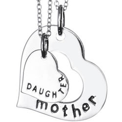 Sterling Silver Mother Daughter Necklace