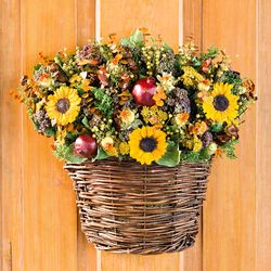 Nature's Elegance Fall Basket Wreath
