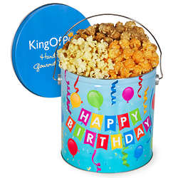 Happy Birthday Traditional Mix 1 Gallon Popcorn Tin