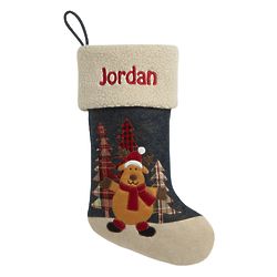 Personalized Rustic Wilderness Reindeer Stocking