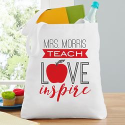 Personalized Teach, Love, Inspire Tote Bag