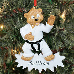Personalized Karate Bear Ornament