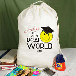 Off to the Real World Personalized Laundry Bag