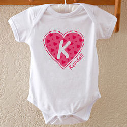 She's All Heart Personalized Baby Bodysuit