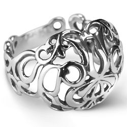 Country Couture Sterling Silver Filigree Bold Ring