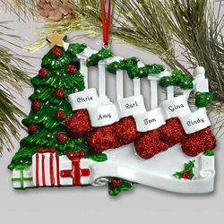 Personalized Staircase with Stockings Ornament