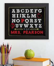 Teacher's Personalized Framed Alphabet Art Print