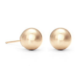 8 MM 14K Gold Bead Earrings