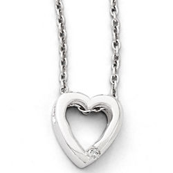 White Ice Diamond Heart Necklace