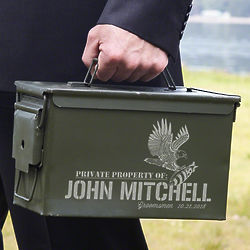 Personalized Patriotic Defender Ammo Box Can