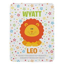 Personalized What's Your Sign? Leo Baby Blanket