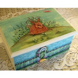 Personalized Easter Wooden Bunny Box