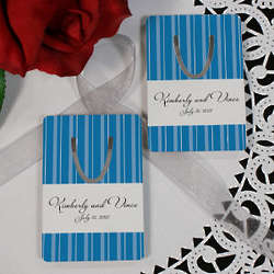 Personalized Striped Wedding Favor Bookmark