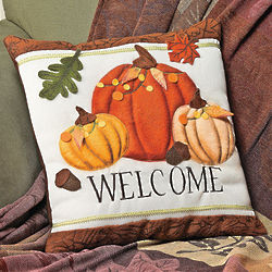 Welcome Pumpkin Pillow