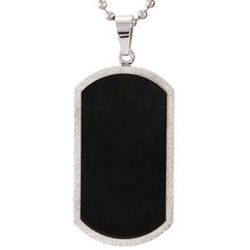 Black Plate Dog Tag with Shimmer Edging
