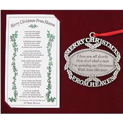 Merry Christmas From Heaven Ornament and Bookmark
