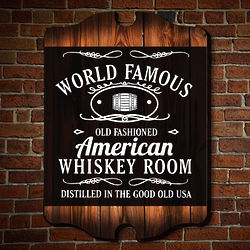 Personalized World Famous Whiskey Room Wall Art Bar Sign