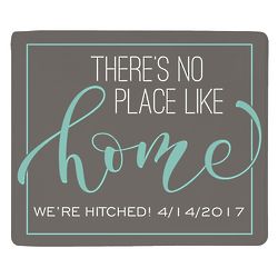 Personalized No Place Like Home Plush Blanket in Gray