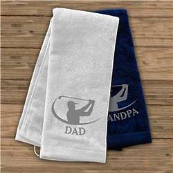 Embroidered Golfer Swing Golf Towel