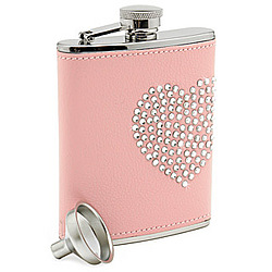Glitz and Glamor Pink Leather Flask