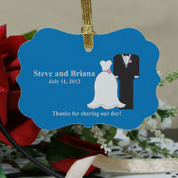 Personalized Bride and Groom Wedding Favor Ornament