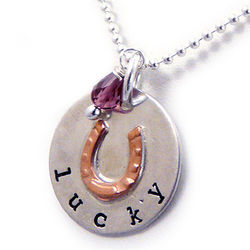 Lucky Horseshoe Disk Necklace