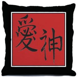 Love Goddess Chinese Characters Throw Pillow
