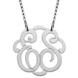Sterling Silver Small 2 Initial Monogram Necklace