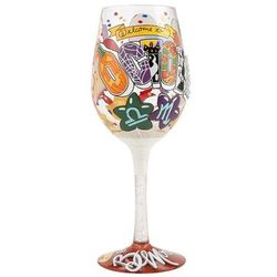 October Birthday Wine Glass