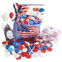 Patriotic Red, White & Blue Candy Basket - FindGift.com