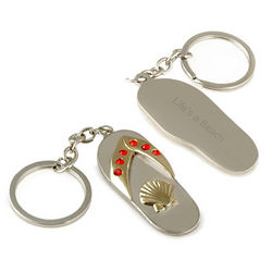 Personalized Seashell Sandal Keychain