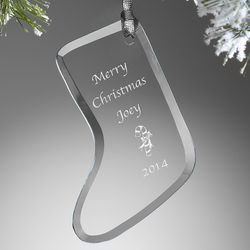 Glass Christmas Stocking Personalized Ornament