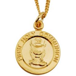 14 Karat Gold First Holy Communion Necklace