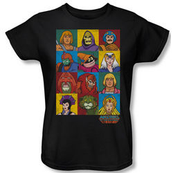 Lady's Masters of the Universe He-Man Character Heads T-Shirt