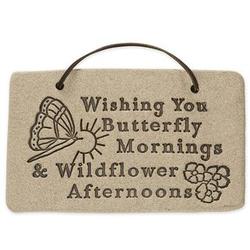 Wishing You Butterfly Mornings Stoneware Wall Plaque