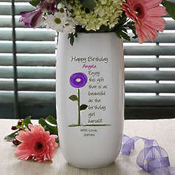 Birthday Blooms Personalized Ceramic Vase