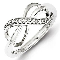 Sterling Silver Diamond Infinity Fashion Ring