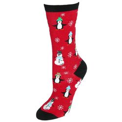 Women's Penguin and Snowman Christmas Crew Socks