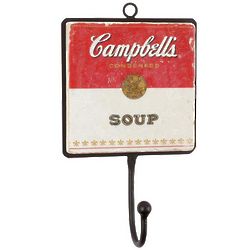 Campbell's Soup Label Marble and Cast Iron Hook