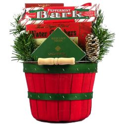 Happy Holidays Gift Basket with Pretzels, Hot Cocoa, and More