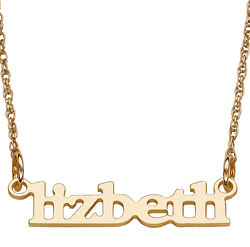 Gold Over Sterling Print Name Necklace