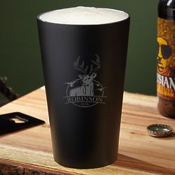 Outdoor Life Engraved Deer Insulated Stainless Steel Pint Glass