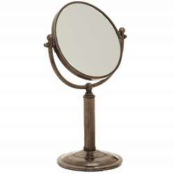 Antique Pewter Pedestal Vanity Mirror