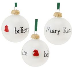 Personalized Santa Hat Believe Ornament
