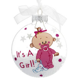 It's a Girl Personalized Christmas Ornament